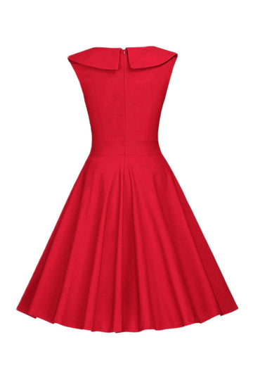 Pontos de Polka 1950s Vestido Vermelho